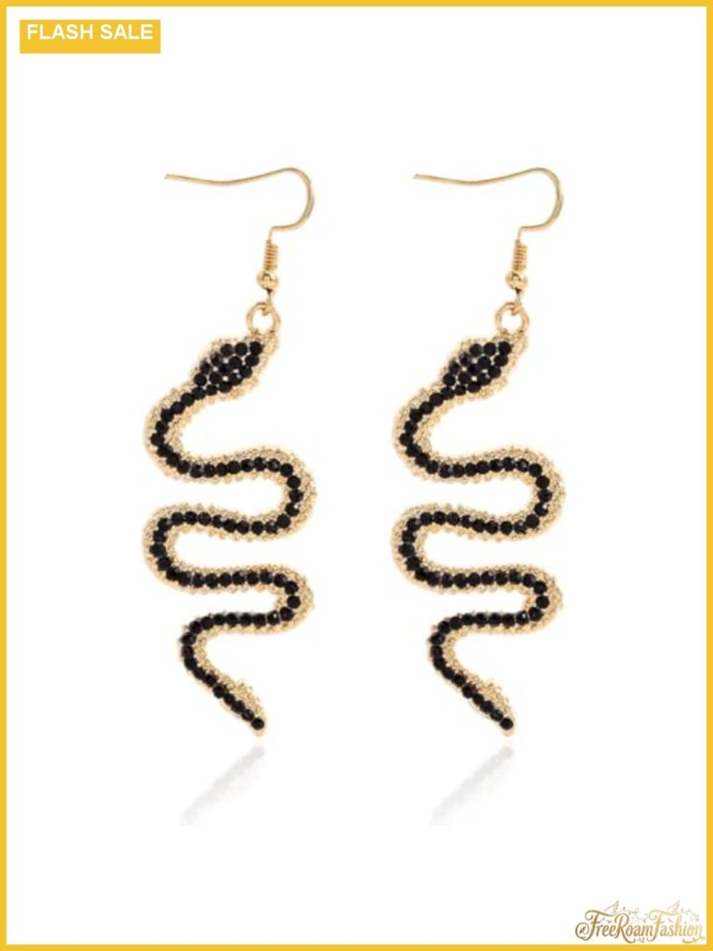 Snake Earrings Vintage Serpent Rhinestone Halloween Jewelry for Women
